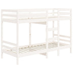 vidaXL Etagenbett Weiß 90x200 cm Massivholz Kiefer
