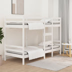 vidaXL Etagenbett Weiß 90x200 cm Massivholz Kiefer