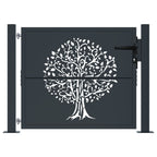 vidaXL Gartentor Anthrazit 100x75 cm Stahl Baum-Design