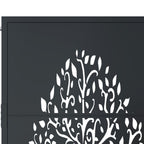 vidaXL Gartentor Anthrazit 100x75 cm Stahl Baum-Design