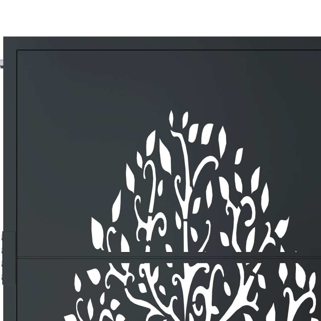 vidaXL Gartentor Anthrazit 100x75 cm Stahl Baum-Design