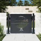 vidaXL Gartentor Anthrazit 100x75 cm Stahl Baum-Design