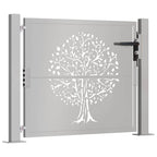vidaXL Gartentor 100x75 cm Cortenstahl Baumdesign