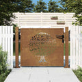 vidaXL Gartentor 100x75 cm Cortenstahl Baumdesign