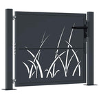 vidaXL Gartentor Anthrazit 100x75 cm Stahl Gras-Design