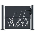 vidaXL Gartentor Anthrazit 100x75 cm Stahl Gras-Design