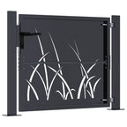 vidaXL Gartentor Anthrazit 100x75 cm Stahl Gras-Design