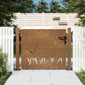 vidaXL Gartentor 100x75 cm Cortenstahl Gras-Design