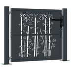 vidaXL Gartentor Anthrazit 100x75 cm Stahl Bambus-Design