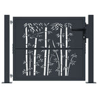 vidaXL Gartentor Anthrazit 100x75 cm Stahl Bambus-Design