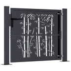 vidaXL Gartentor Anthrazit 100x75 cm Stahl Bambus-Design