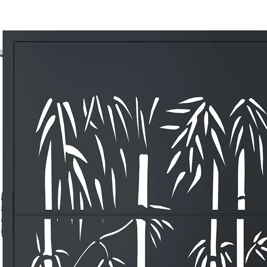 vidaXL Gartentor Anthrazit 100x75 cm Stahl Bambus-Design