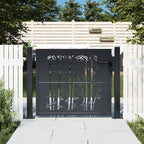 vidaXL Gartentor Anthrazit 100x75 cm Stahl Bambus-Design