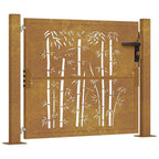 vidaXL Gartentor 100x75 cm Cortenstahl Bambus-Design