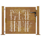 vidaXL Gartentor 100x75 cm Cortenstahl Bambus-Design