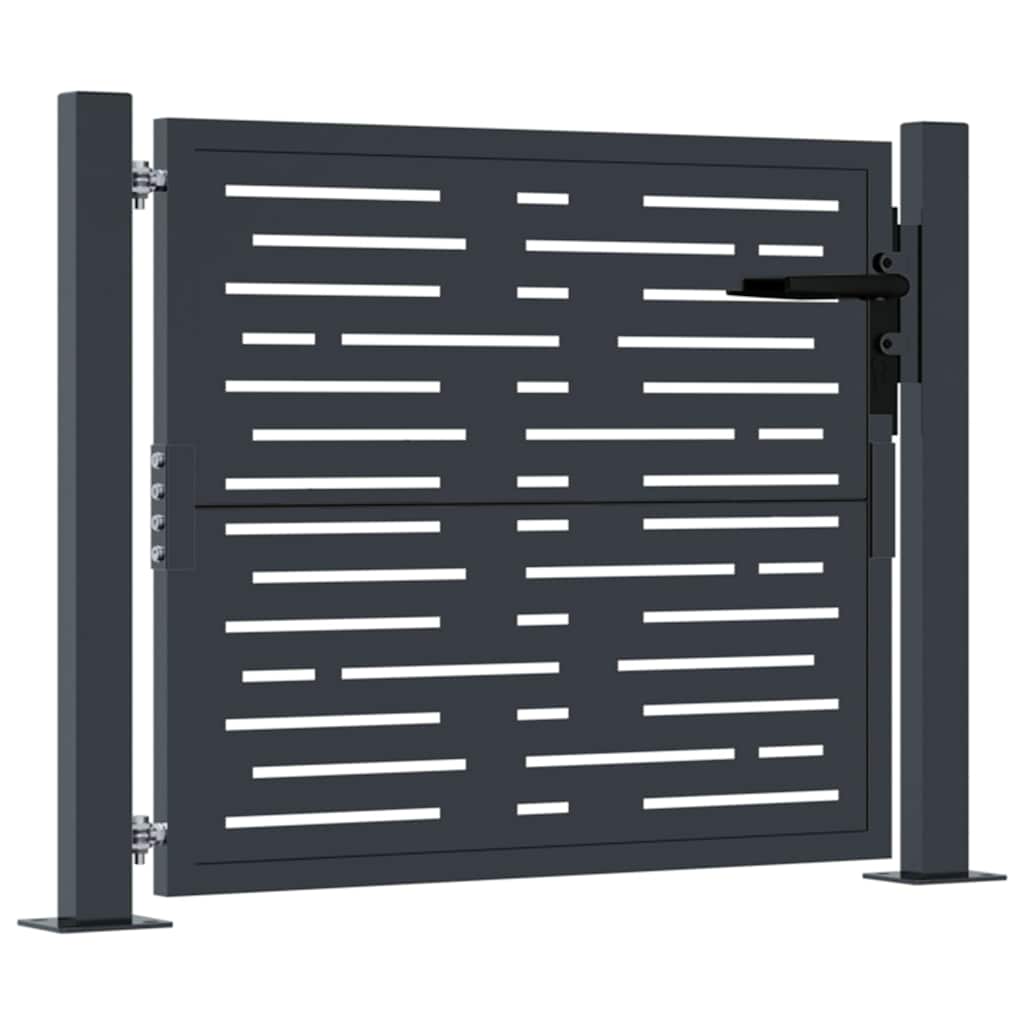 vidaXL Gartentor Anthrazit 100x75 cm Stahl Quadratisches Design