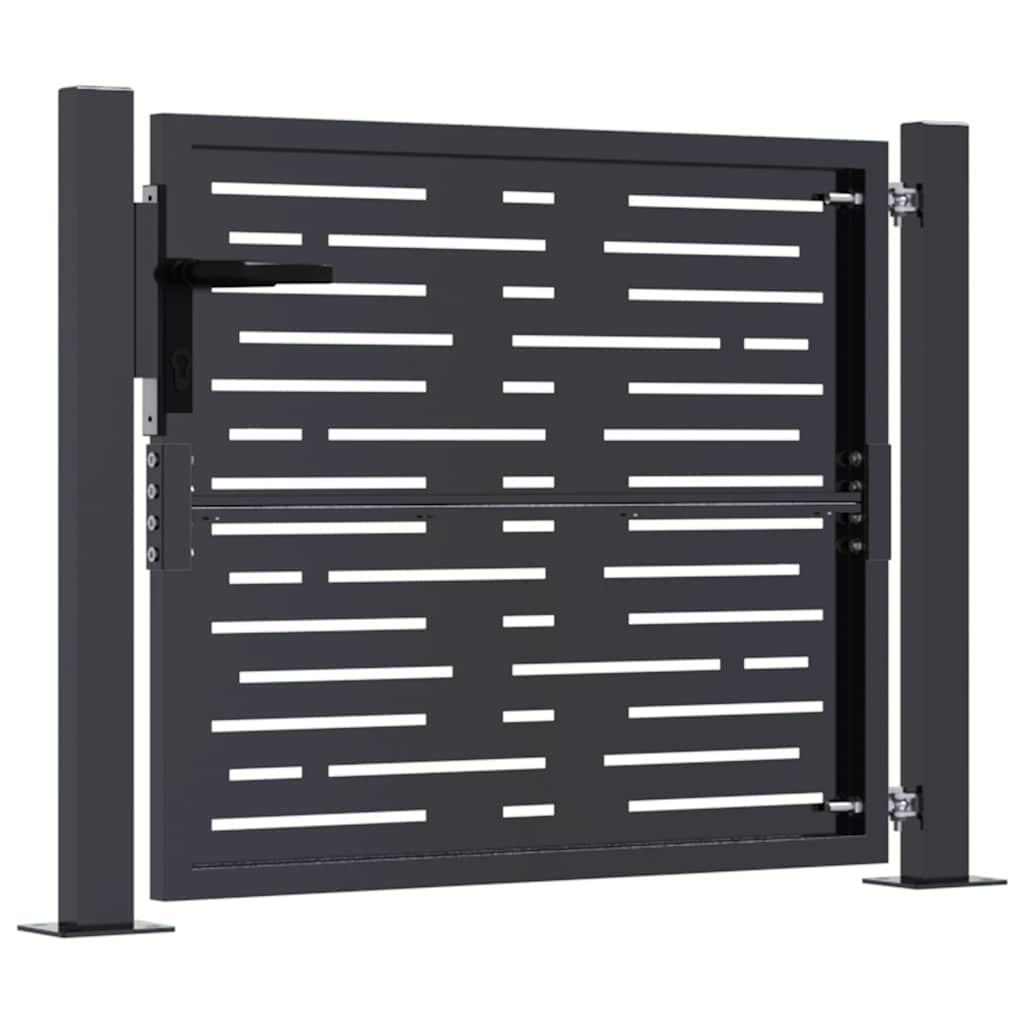 vidaXL Gartentor Anthrazit 100x75 cm Stahl Quadratisches Design