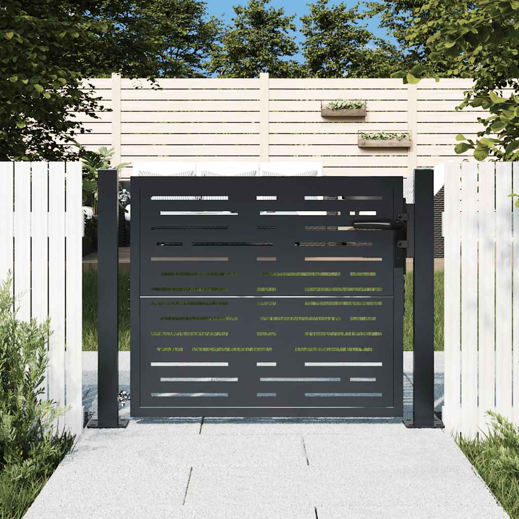 vidaXL Gartentor Anthrazit 100x75 cm Stahl Quadratisches Design