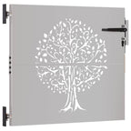 vidaXL Gartentor 85x75 cm Cortenstahl Baum-Design