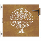 vidaXL Gartentor 85x75 cm Cortenstahl Baum-Design