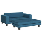 vidaXL Hundebett mit Verlängerung Blau 100x50x30 cm Samt