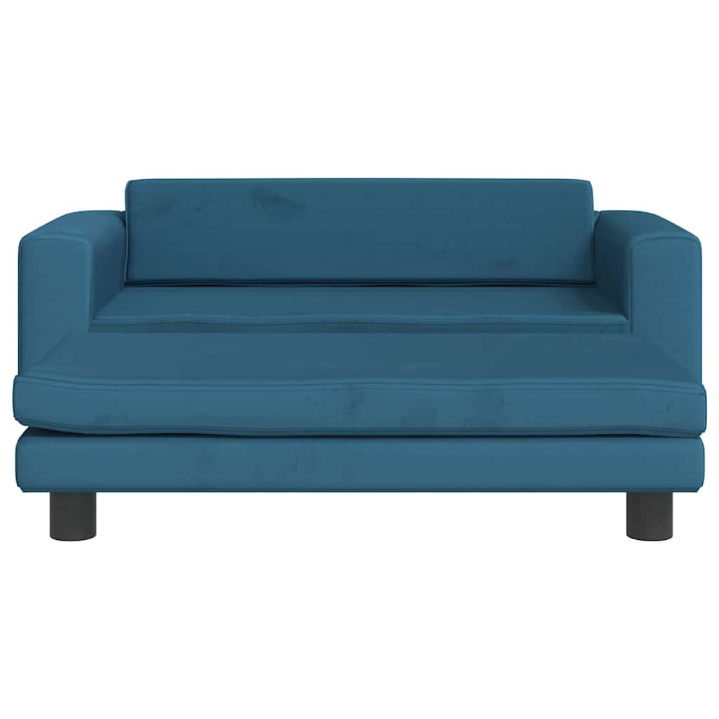 vidaXL Hundebett mit Verlängerung Blau 100x50x30 cm Samt