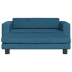 vidaXL Hundebett mit Verlängerung Blau 100x50x30 cm Samt