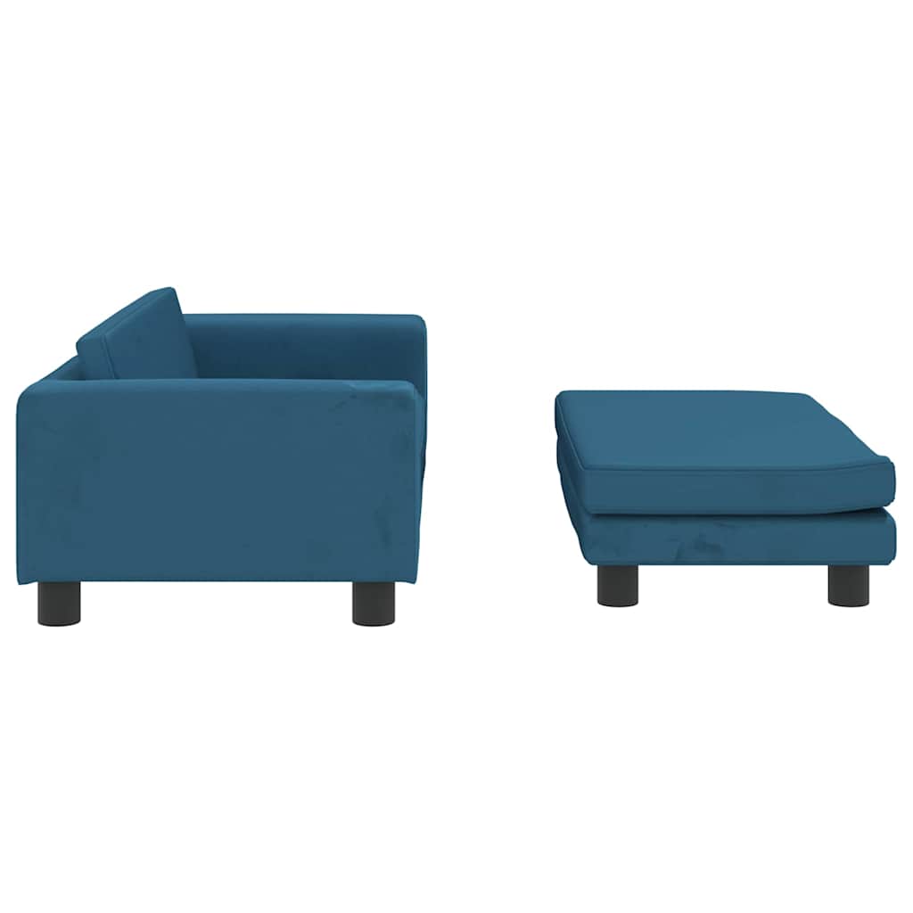 vidaXL Hundebett mit Verlängerung Blau 100x50x30 cm Samt