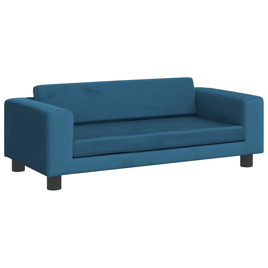 vidaXL Hundebett mit Verlängerung Blau 100x50x30 cm Samt