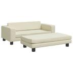 vidaXL Hundebett mit Verlängerung Creme 100x50x30 cm Kunstleder