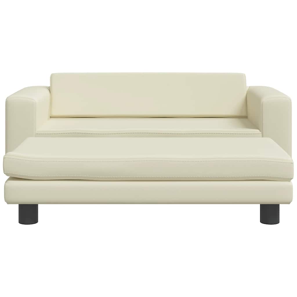 vidaXL Hundebett mit Verlängerung Creme 100x50x30 cm Kunstleder