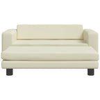 vidaXL Hundebett mit Verlängerung Creme 100x50x30 cm Kunstleder