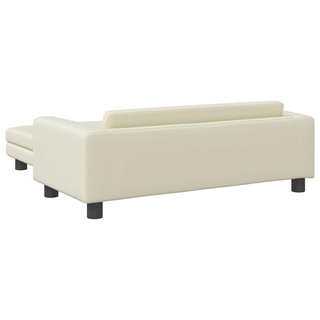 vidaXL Hundebett mit Verlängerung Creme 100x50x30 cm Kunstleder