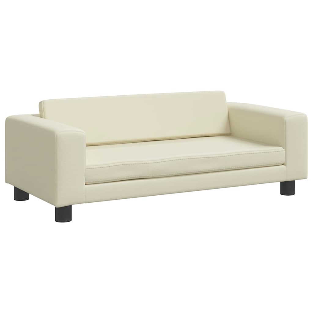 vidaXL Hundebett mit Verlängerung Creme 100x50x30 cm Kunstleder