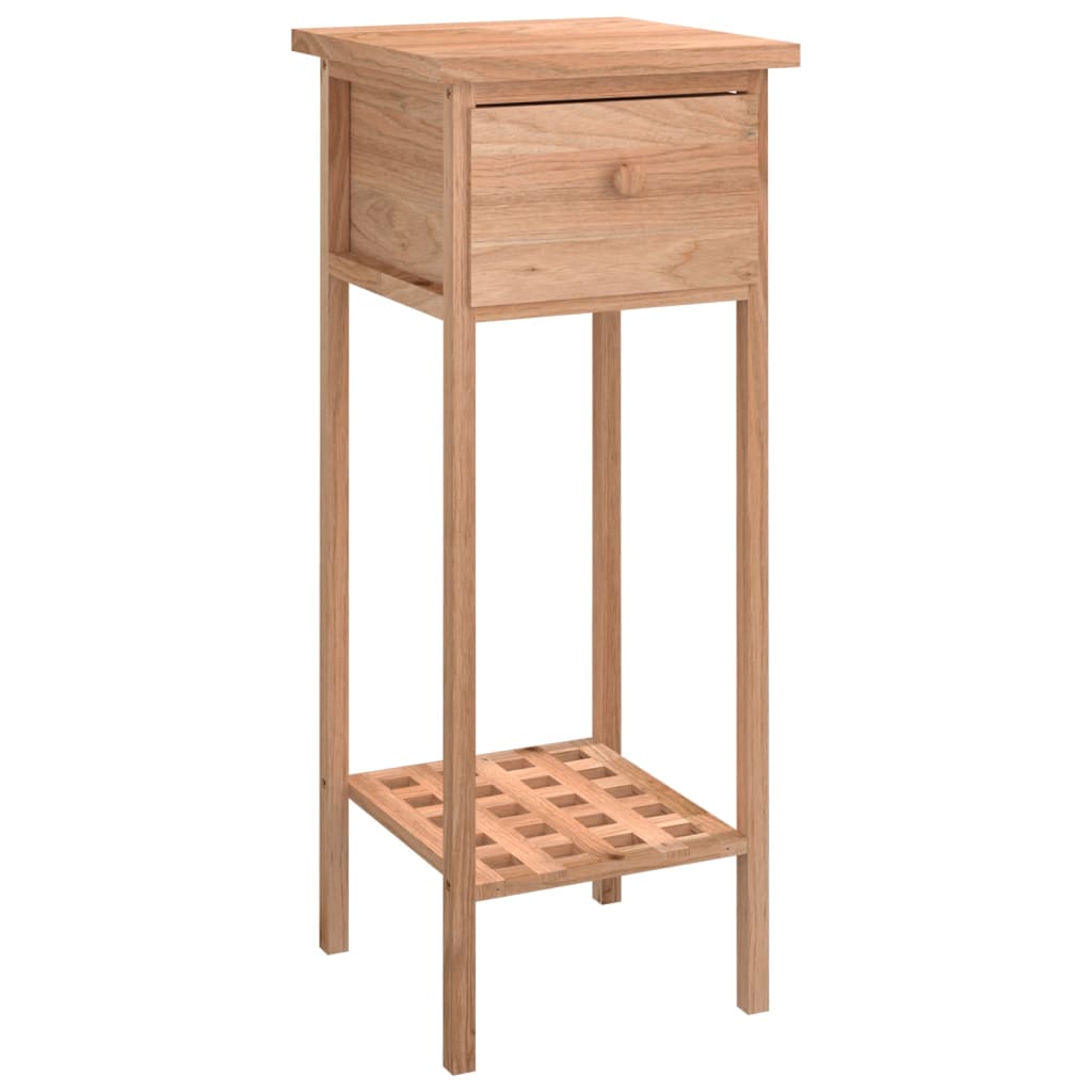 vidaXL Beistelltisch mit Schublade 25x25x60 cm Massivholz Nussbaum