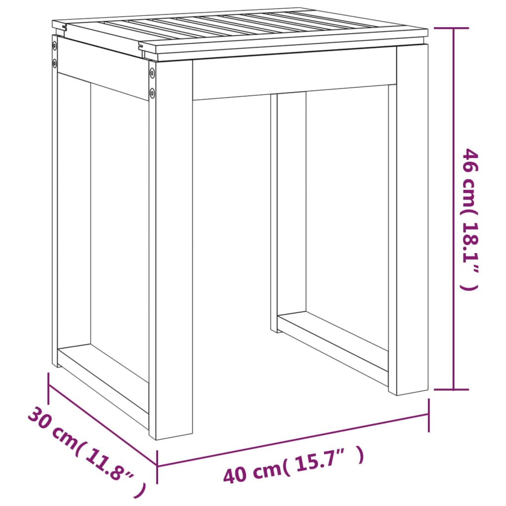 vidaXL Badhocker 40x30x46 cm Massivholz Nussbaum