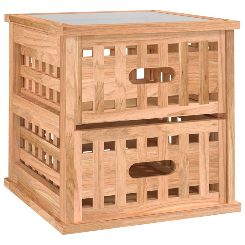 vidaXL Nachttisch 34x34x34 cm Massivholz Nussbaum