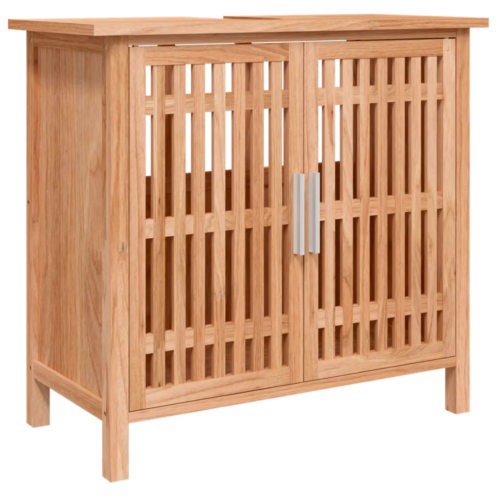 vidaXL Waschbeckenunterschrank 66x29x61,5 cm Massivholz Nussbaum