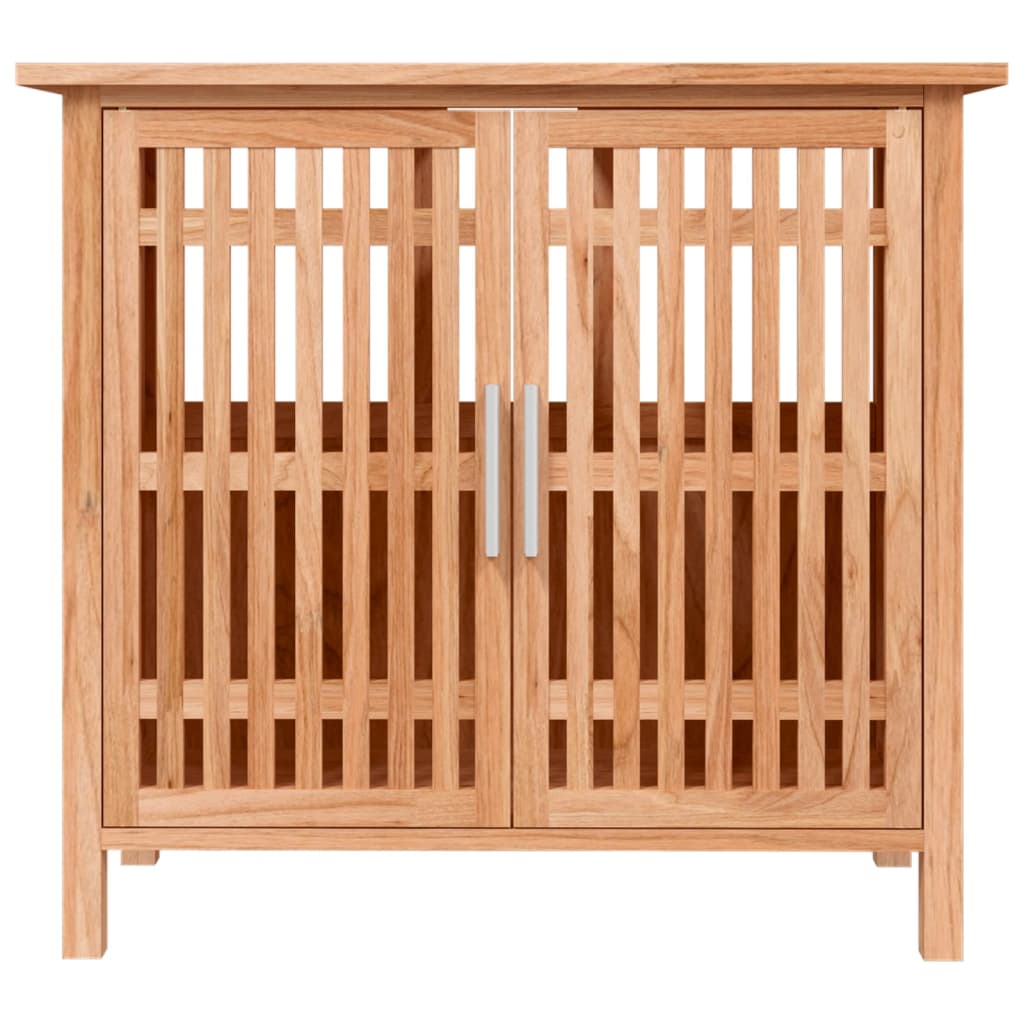 vidaXL Waschbeckenunterschrank 66x29x61,5 cm Massivholz Nussbaum