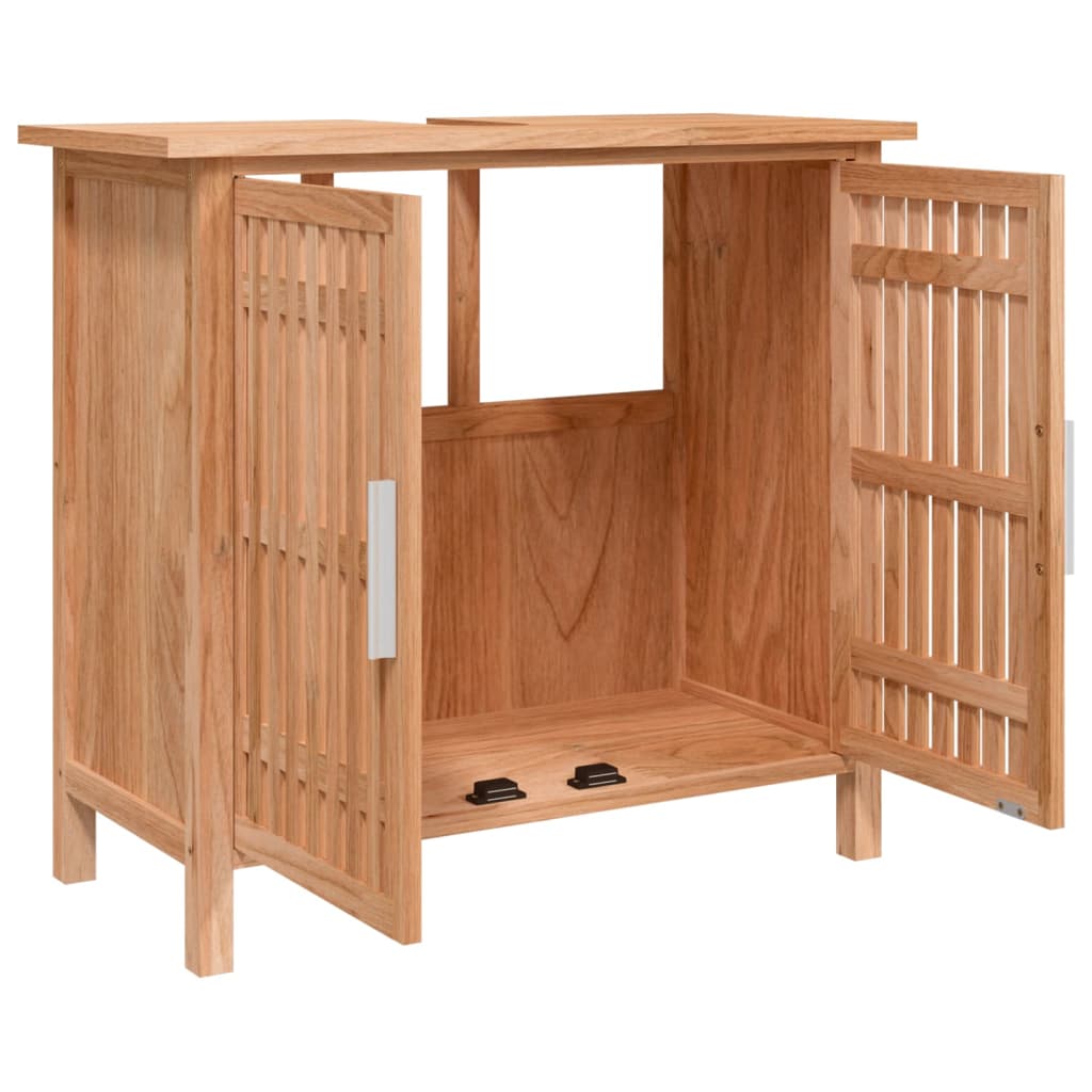 vidaXL Waschbeckenunterschrank 66x29x61,5 cm Massivholz Nussbaum
