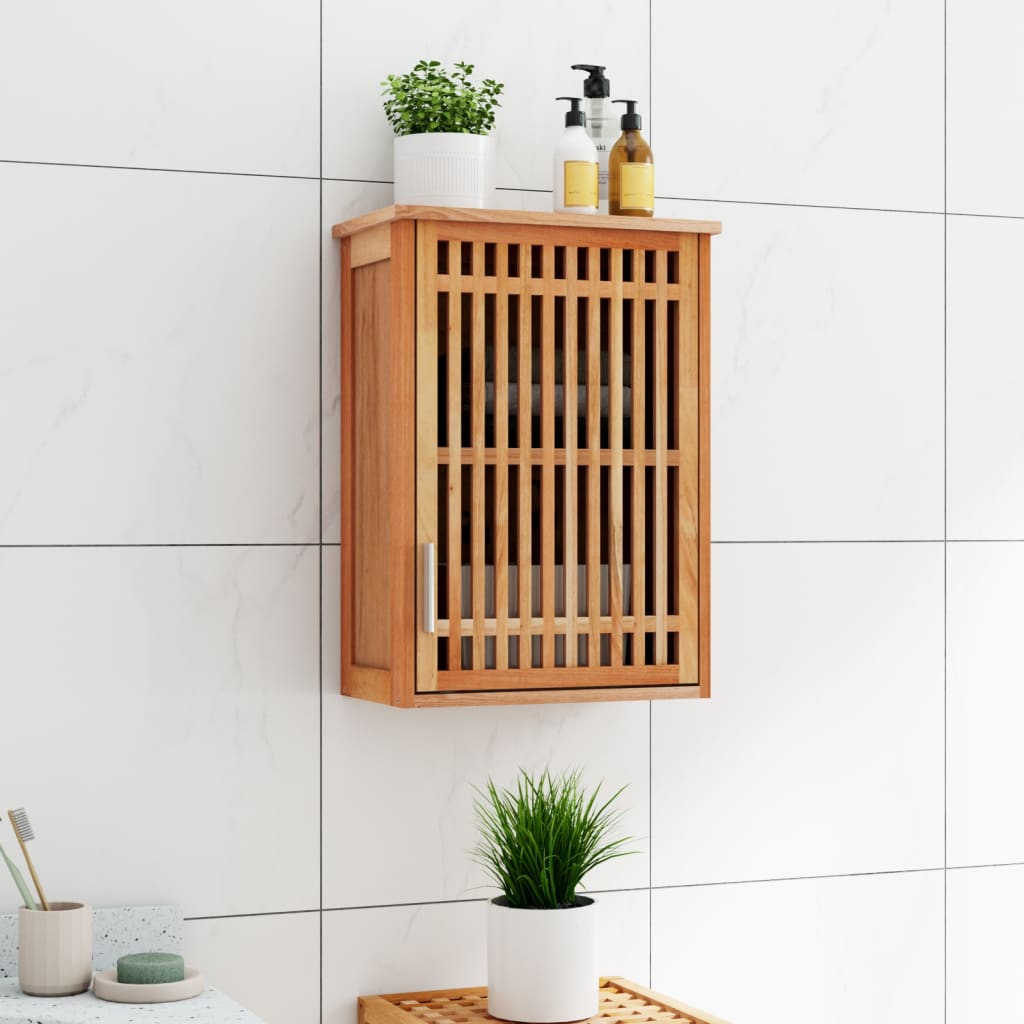 vidaXL Wand-Badschrank 42x23x60 cm Massivholz Nussbaum