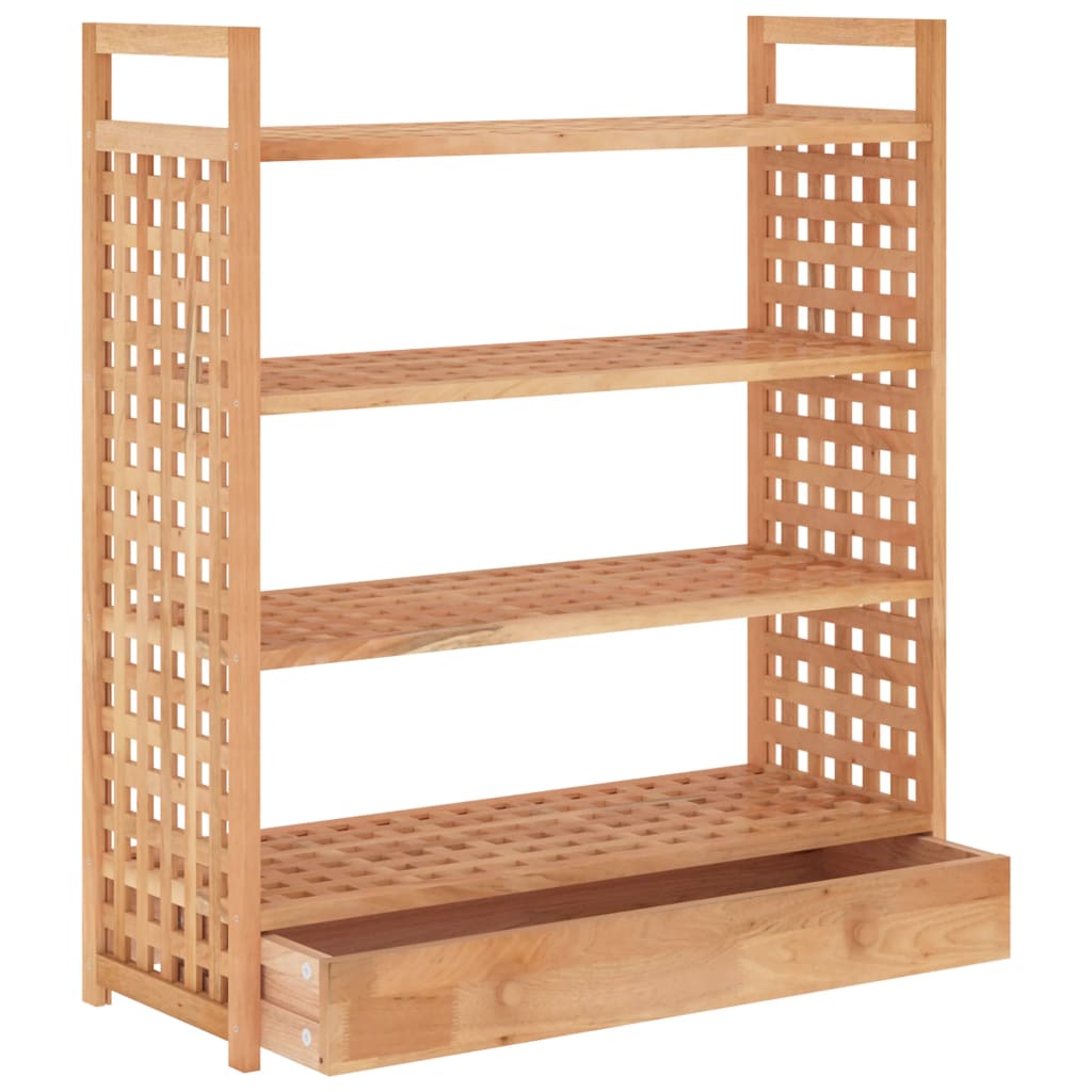 vidaXL Schuhregal mit Schublade 70x27x81 cm Massivholz Nussbaum