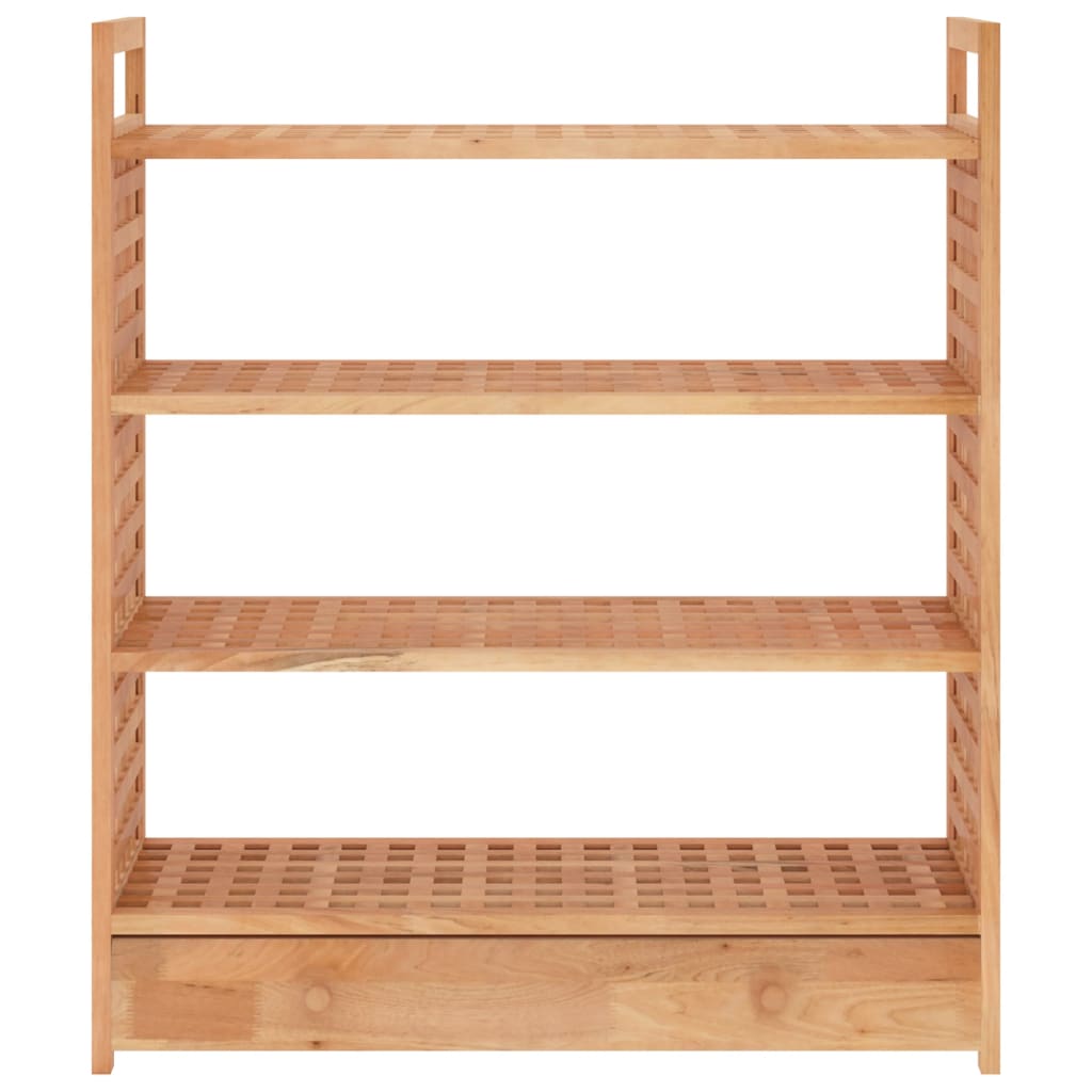vidaXL Schuhregal mit Schublade 70x27x81 cm Massivholz Nussbaum