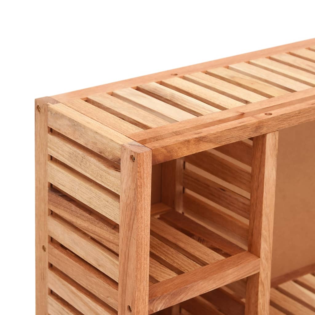 vidaXL Spiegelschrank 80x17x34 cm Massivholz Nussbaum