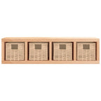 vidaXL Wandregal mit Körben 62x18x16 cm Massivholz Nussbaum