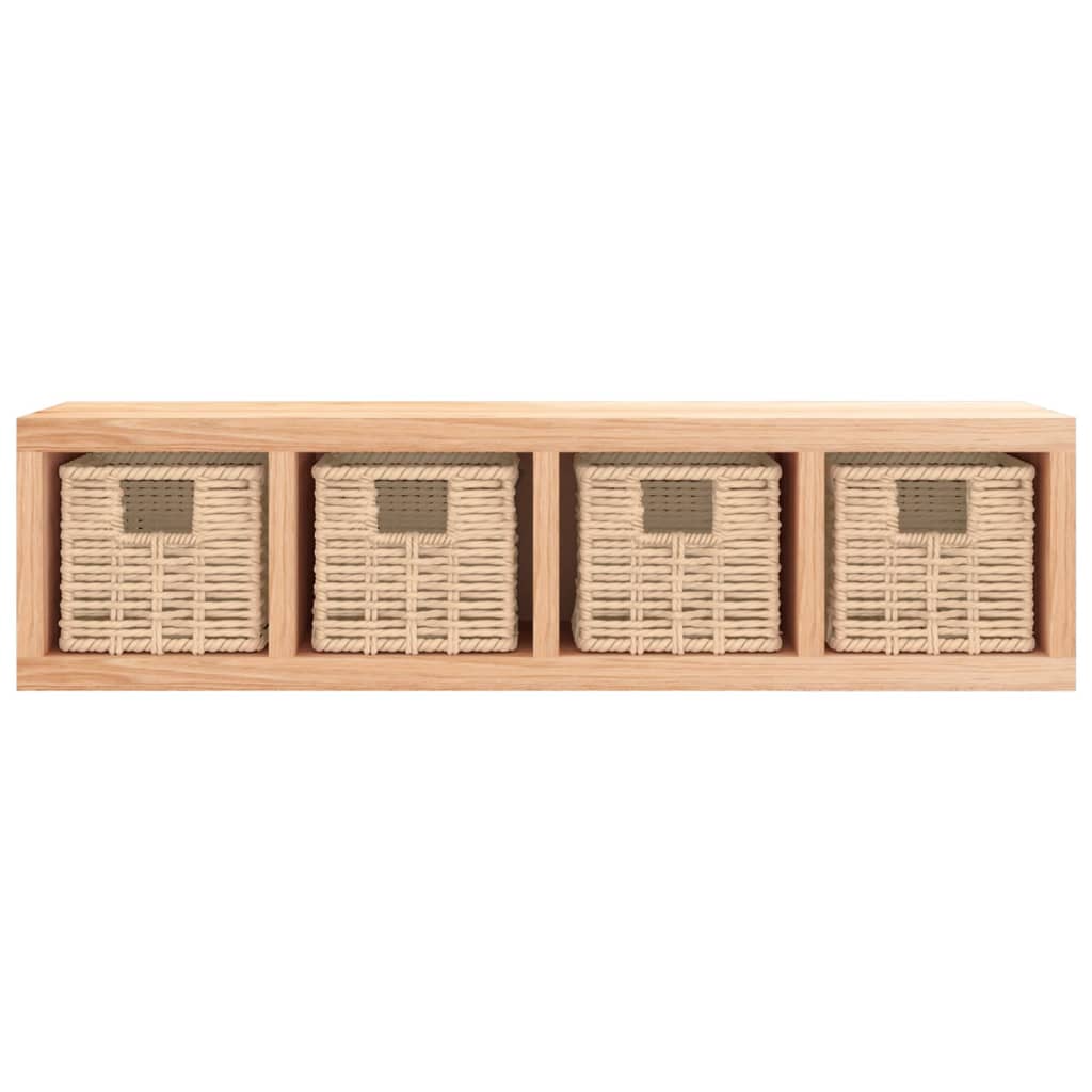 vidaXL Wandregal mit Körben 62x18x16 cm Massivholz Nussbaum