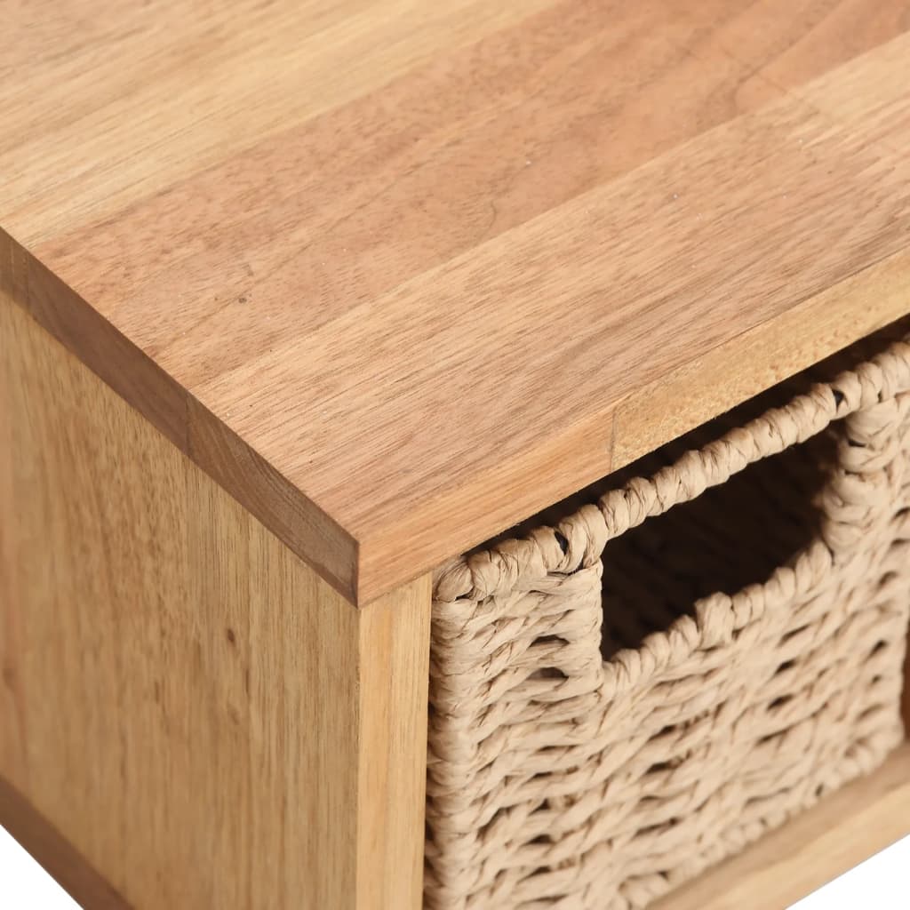 vidaXL Wandregal mit Körben 62x18x16 cm Massivholz Nussbaum