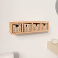 vidaXL Wandregal mit Körben 62x18x16 cm Massivholz Nussbaum