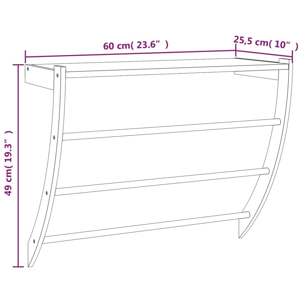 vidaXL Handtuchhalter 60x25,5x49 cm Massivholz Nussbaum