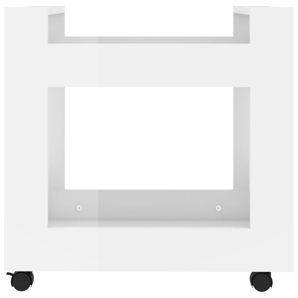 vidaXL Bürowagen Hochglanz-Weiß 60x45x60 cm Holzwerkstoff
